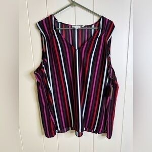 14th & Union Sleeveless Striped Top 2X